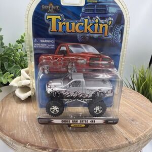 Badd Ride Truckin' Dodge Ram SRT10 4X4 Truck 1:64 scale SILVER BLACK FLAMES 2006